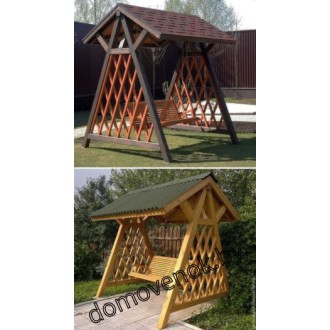 Качели садовые деревянные «Домик» КСД-13